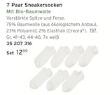 7 Paar Sneakersocken für 12,99 € bei Tchibo im Supermarkt im Angebot 7 Paar Sneakersocken im aktuellen Tchibo im Supermarkt Prospekt