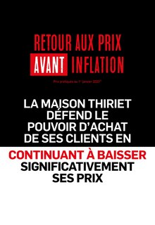 Catalogue Thiriet à Rillieux-la-Pape cette semaine, valable du 25/09/2023 au 22/10/2023 Prospectus Thiriet à Rillieux-la-Pape, "RETOUR AU PRIX AVANT INFLATION", 24 pages de promos valables du 25/09/2023 au 22/10/2023