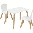 Ensemble 1 table 58×38×43cm + 2 chaises en promo chez Maxi Bazar Bron à 39,99 €