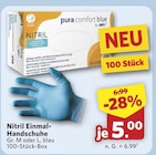 Nitril Einmal-Handschuhe Angebote von pura comfort blue bei combi Dülmen für 5,00 €