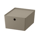 Box mit Deckel dunkel graubeige 26x35x15 cm Angebote von KUGGIS bei IKEA Bottrop für 7,99 €