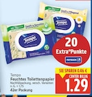 Feuchtes Toilettenpapier von Tempo für 1,29 € bei E center im Angebot Feuchtes Toilettenpapier von Tempo im aktuellen E center Prospekt