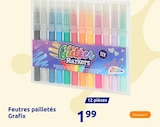 Feutres pailletés - Grafix en promo chez Action Vigneux-sur-Seine à 1,99 €