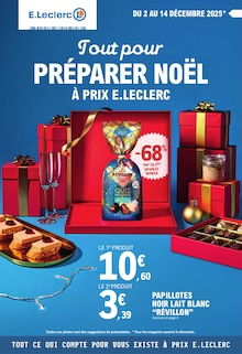 Prospectus E.Leclerc de la semaine "Tout pour PRÉPARER NOËL À PRIX E.LECLERC" avec 1 pages, valide du 02/12/2025 au 14/12/2025 pour Bobigny et alentours