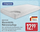 Wasserdichte Matratzenauflage von Novitesse im aktuellen ALDI Nord Prospekt