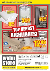 Vorhang im wohnstore Westermann Prospekt in Gütersloh Aktueller wohnstore Westermann Prospekt mit Vorhang, "DRAUSSEN HERBST, DRINNEN GEMÜTLICH!", Seite 16