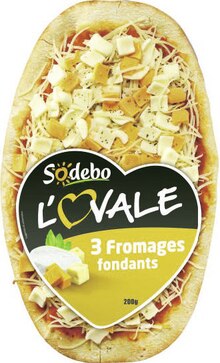 Pizza l’ovale 3 fromages fondants - Géant Casino à Angers Pizza l’ovale 3 fromages fondants en promo chez Géant Casino Angers à 0,76 €