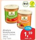 Streichcreme von Alnatura für 1,59 € bei budni im Angebot Streichcreme von Alnatura im aktuellen budni Prospekt