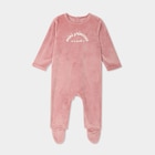 Dors-bien effet velours manches longues vieux rose bébé fille dans le catalogue La Halle