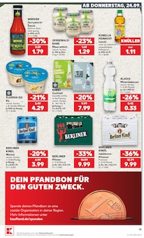 Berliner Kindl Angebot im Kaufland Prospekt, gültig von 21.09.2026 bis 23.09.2026 Berliner Kindl Angebot im aktuellen Kaufland Prospekt auf Seite 18
