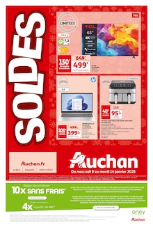 Prospectus Auchan Hypermarché à Chasseneuil-du-Poitou, "SOLDES", 12 pages de promos valables du 08/01/2025 au 14/01/2025