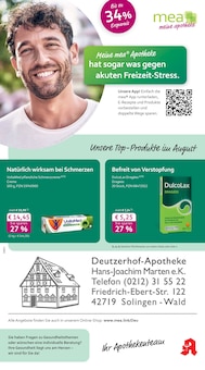 Aktueller mea - meine apotheke Prospekt "Unsere August-Angebote" für Solingen (Klingenstadt) Aktueller mea - meine apotheke Prospekt für Solingen (Klingenstadt) mit Seiten