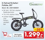 E-Faltrad F6 Safari Fatbike, 20" im Netto Marken-Discount Prospekt E-Faltrad F6 Safari Fatbike, 20" von Sachsenrad im aktuellen Netto Marken-Discount Prospekt für 1.299,00 €
