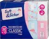Taschentücher Classic Design 4-lagig (30x10 St) von Soft&Sicher im aktuellen dm-drogerie markt Prospekt für 2,85 €