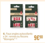 Faux ongles autocollants x 24 : rennes ou flocons - Monoprix dans le catalogue Monoprix