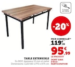 Table extensible en promo chez Super U Table extensible dans le catalogue Super U