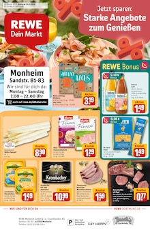 Bier im REWE Prospekt "Dein Markt" mit 30 Seiten (Monheim (Rhein))