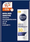 Sensitive Intensive Feuchtigkeitscreme im Angebot bei Müller in Bruchsal Sensitive Intensive Feuchtigkeitscreme Angebote von Nivea Men bei Müller Bruchsal für 11,49 €