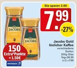 Gold löslicher Kaffee Angebote von Jacobs bei WEZ Löhne für 7,99 €