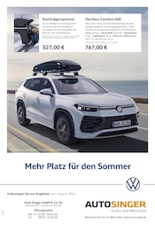 Volkswagen Prospekt für Mauerstetten mit 1} Seite Volkswagen Prospekt für Mauerstetten: "Mehr Platz für den Sommer", 1 Seite, 01.06.2025 - 31.08.2025