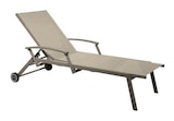 BOTANIC®-Bain de soleil Oro avec accoudoir coloris beige en aluminium - 190 x 68 x 34 cm en promo chez Botanic BOTANIC®-Bain de soleil Oro avec accoudoir coloris beige en aluminium - 190 x 68 x 34 cm dans le catalogue Botanic