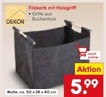 Filzkorb mit Holzgriff von DEKOR im aktuellen Netto Marken-Discount Prospekt