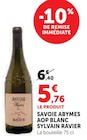 Savoie Abymes AOP Blanc - Sylvain Ravier en promo chez Hyper U Saintes à 5,76 €