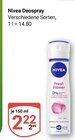 Deospray im Angebot bei GLOBUS in Viersen Deospray Angebote von Nivea bei GLOBUS Viersen für 2,22 €