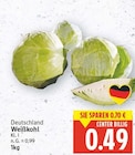 Weißkohl für 0,49 € bei E center im Angebot Weißkohl im aktuellen E center Prospekt