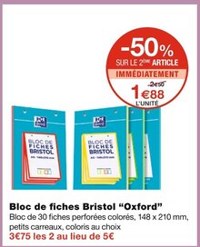 OXFORD 120 Feuilles perforées A4 petits carreaux bords colorés