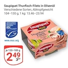 Thunfisch-Filets in Olivenöl im Angebot bei GLOBUS in Weinheim Thunfisch-Filets in Olivenöl Angebote von Saupiquet bei GLOBUS Weinheim für 2,49 €