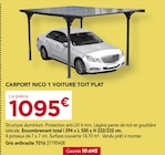 Gedimat Lanester - Promo Carport Nico 1 Voiture Toit Plat Promo Carport Nico 1 Voiture Toit Plat à 1 095,00 € dans le catalogue Gedimat à Lanester