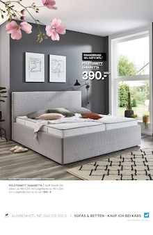 Bett im Kabs Prospekt "FRÜHLINGSRABATTE BIS ZU 45%" mit 60 Seiten (Hamburg)