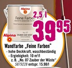 Wandfarbe „Feine Farben“ im Angebot bei Hornbach in St. Ingbert Wandfarbe „Feine Farben“ Angebote von Alpina bei Hornbach St. Ingbert für 39,95 €
