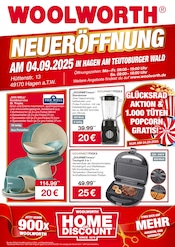 Aktueller Woolworth Sonderposten Prospekt in Bissendorf und Umgebung, "NEUERÖFFNUNG IN HAGEN AM TEUTOBURGER WALD" mit 8 Seiten, 04.09.2025 - 04.09.2025