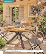 Promos Table de jardin ronde dans le catalogue "BARBEUC, SIESTE, PÉTANQUE PLACE À LA DÉTENTE" de Jardiland à la page 16