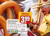 Fleischwurst mit Knoblauch Angebote von REWE Regional bei REWE Mülheim für 3,99 €