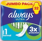 Serviettes hygiéniques ultra day normal T1 x32, - Always dans le catalogue Netto