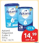Folgemilch 2 oder 3 von Aptamil im aktuellen budni Prospekt