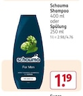 Schauma Shampoo oder Spülung Angebote von Schauma bei Rossmann Gütersloh für 1,19 €