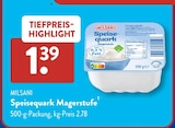 Speisequark Magerstufe Angebote von MILSANI bei ALDI SÜD Stuttgart für 1,39 €