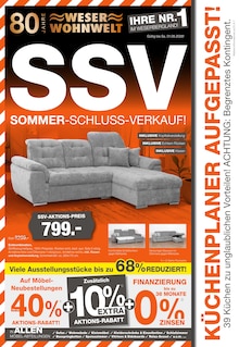 Aktueller Weser Wohnwelt Prospekt (Lügde (Stadt der Osterräder), 8 Seiten zum blättern Weser Wohnwelt Prospekt SSV mit 8 Seiten