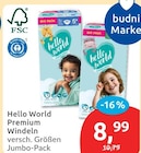 Premium Windeln im Angebot bei budni in Norderstedt Premium Windeln Angebote von Hello World bei budni Norderstedt für 8,99 €