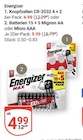 Knopfzellen CR-2032 4 + 2 im Angebot bei GLOBUS in Trier Knopfzellen CR-2032 4 + 2 Angebote von Energizer bei GLOBUS Trier für 4,99 €