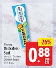 Delikatess-Senf von Thomy für 0,88 € bei EDEKA im Angebot Delikatess-Senf von Thomy im aktuellen EDEKA Prospekt