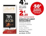 Super U La Fare-les-Oliviers - Promo Chocolat Lindt Excellence Promo Chocolat Lindt Excellence à 2,25 € dans le catalogue Super U à La Fare-les-Oliviers