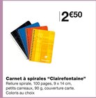 Carnet à spirales - Clairefontaine en promo chez Monoprix Carnet à spirales - Clairefontaine dans le catalogue Monoprix