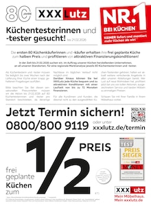 XXXLutz Möbelhäuser Prospekt Küchentesterinnen und -tester gesucht! mit 12 Seiten