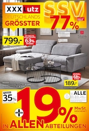 Couchtisch im XXXLutz Möbelhäuser Prospekt in Elmshorn Aktueller XXXLutz Möbelhäuser Prospekt mit Couchtisch, "DEUTSCHLANDS GRÖSSTER SSV!", Seite 1
