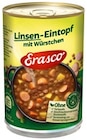 Linsen-Eintopf mit Würstchen oder Hühner Nudel-Topf im REWE Prospekt Linsen-Eintopf mit Würstchen oder Hühner Nudel-Topf von Erasco im aktuellen REWE Prospekt für 1,49 €